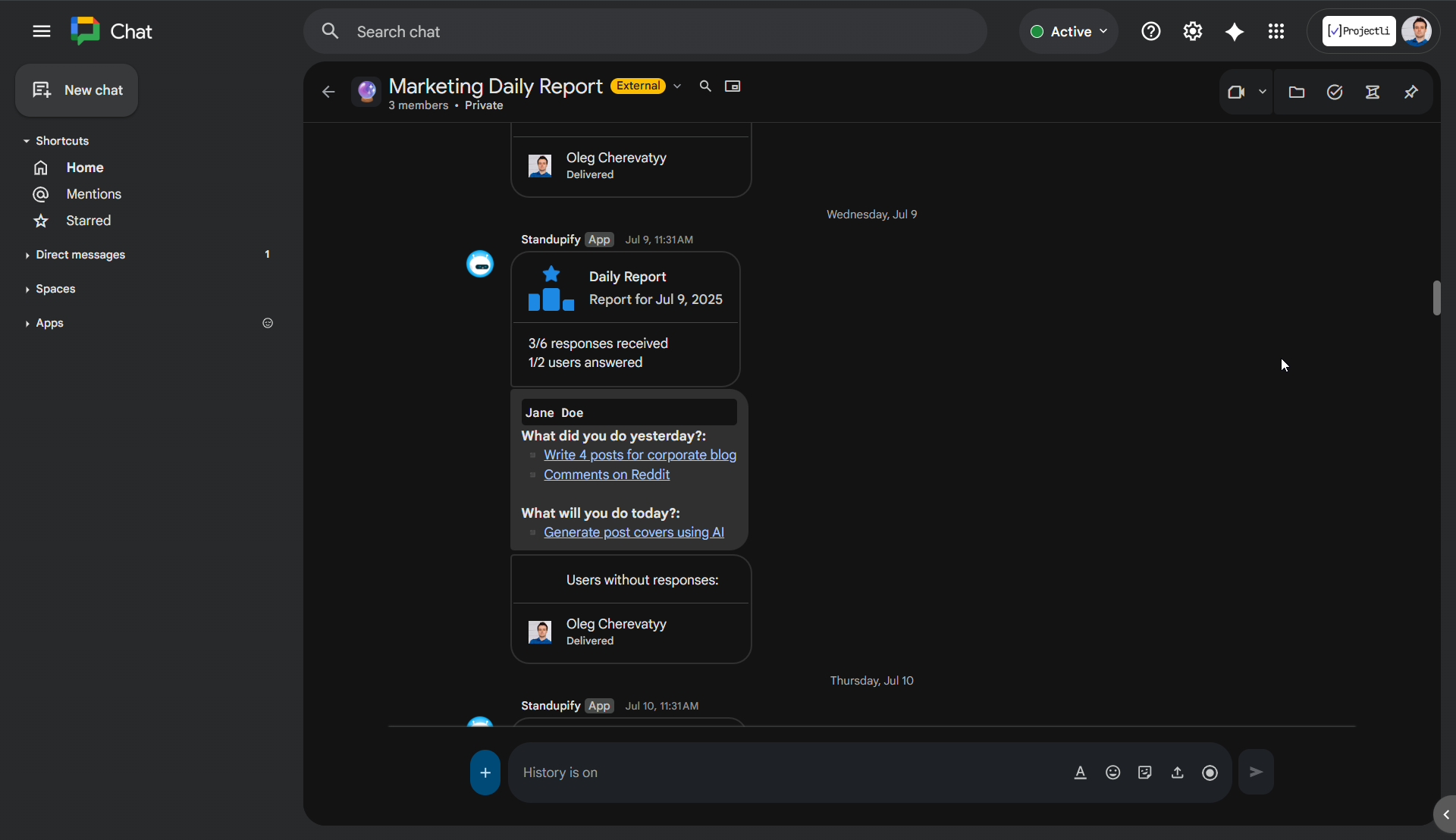 Standupify Screenshot. Check demo.standupify.com for Live Demo